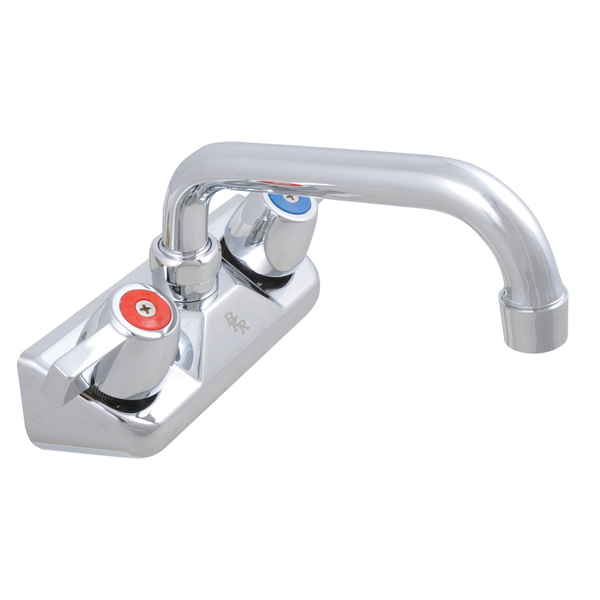 Bk Resources 4" O.C.Workforce Splash Mount Faucet W/18"Double-Jointed Swing Spout BKF-W-18-G